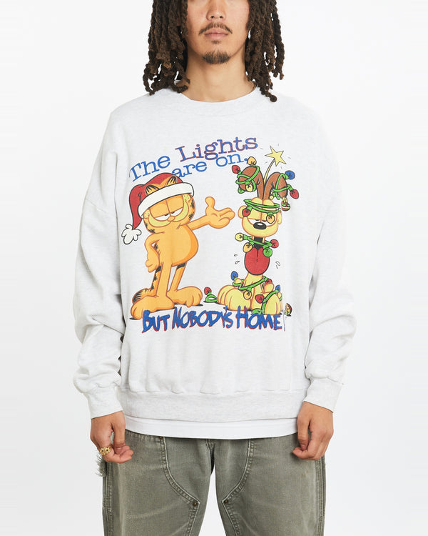 Vintage 90s Garfield Christmas Sweatshirt <br>L , The Real Deal , newtown, sydney, australia, thrift store, opshop, preloved, secondhand, sustainable, retro, antique, 70s, 80s, 90s, 2000s, 00s, fashion, clothing, streetwear, trendy, garment, style, boutique, store, shop, archive, sale, cheap, best, top