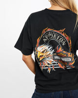 Vintage, Harley, Davidson, Tee, The Real Deal, size medium, colour Black, newtown, sydney, australia, thrift store, opshop, preloved, secondhand, sustainable, retro, antique, 70s, 80s, 90s, 2000s, 00s, fashion, clothing, streetwear, trendy, garment, style, boutique, store, shop, archive, sale, cheap, best, top, T-Shirts