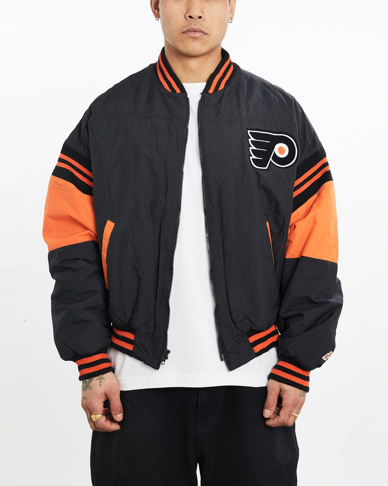 Vintage, NHL, Philadelphia, Flyers, Bomber, Jacket, The Real Deal, size extra large, colour Multicolour, newtown, sydney, australia, thrift store, opshop, preloved, secondhand, sustainable, retro, antique, 70s, 80s, 90s, 2000s, 00s, fashion, clothing, streetwear, trendy, garment, style, boutique, store, shop, archive, sale, cheap, best, top, Jackets
