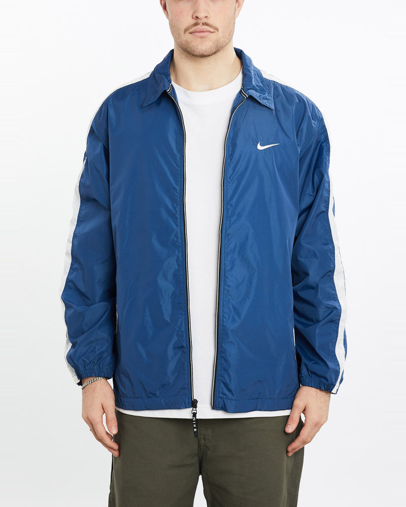 Vintage, 90s, Nike, Windbreaker, Jacket, The Real Deal, size extra large, colour Blue, newtown, sydney, australia, thrift store, opshop, preloved, secondhand, sustainable, retro, antique, 70s, 80s, 90s, 2000s, 00s, fashion, clothing, streetwear, trendy, garment, style, boutique, store, shop, archive, sale, cheap, best, top, Jackets