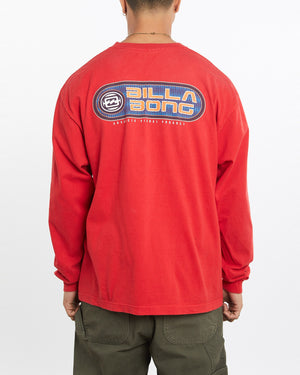 Vintage, 90s, Billabong, Surf, Long, Sleeve, Tee, The Real Deal, size large, colour Red, newtown, sydney, australia, thrift store, opshop, preloved, secondhand, sustainable, retro, antique, 70s, 80s, 90s, 2000s, 00s, fashion, clothing, streetwear, trendy, garment, style, boutique, store, shop, archive, sale, cheap, best, top, T-Shirts