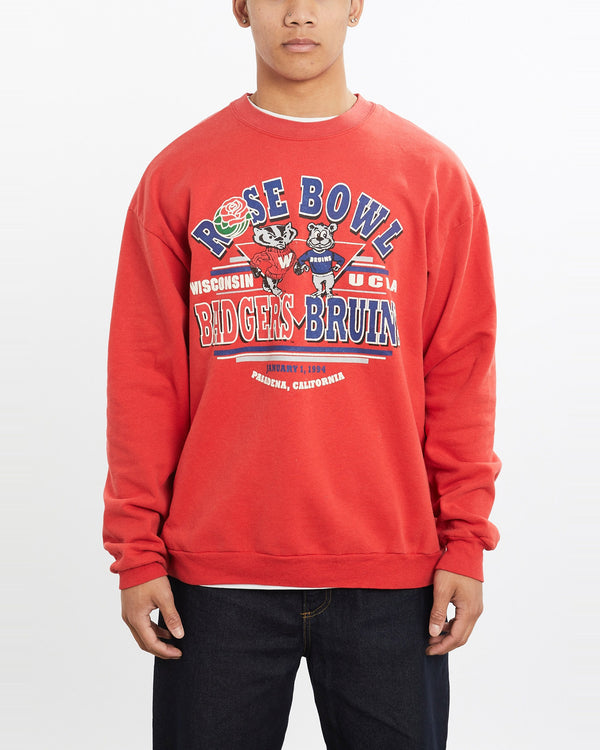 Vintage, 1994, NCAA, Badgers, vs, Bruins, Rose, Bowl, Sweatshirt, The Real Deal, size large, colour Red, newtown, sydney, australia, thrift store, opshop, preloved, secondhand, sustainable, retro, antique, 70s, 80s, 90s, 2000s, 00s, fashion, clothing, streetwear, trendy, garment, style, boutique, store, shop, archive, sale, cheap, best, top, Sweats and hoodies