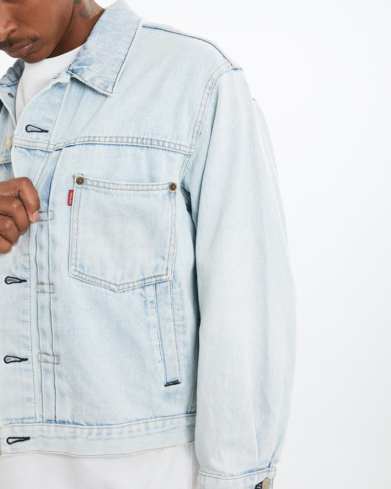 Vintage, 90s, Levi's, LVC, 70647, Type, 1', Buckle, Back, Denim, Jacket, The Real Deal, size large, colour Blue, newtown, sydney, australia, thrift store, opshop, preloved, secondhand, sustainable, retro, antique, 70s, 80s, 90s, 2000s, 00s, fashion, clothing, streetwear, trendy, garment, style, boutique, store, shop, archive, sale, cheap, best, top, Jackets