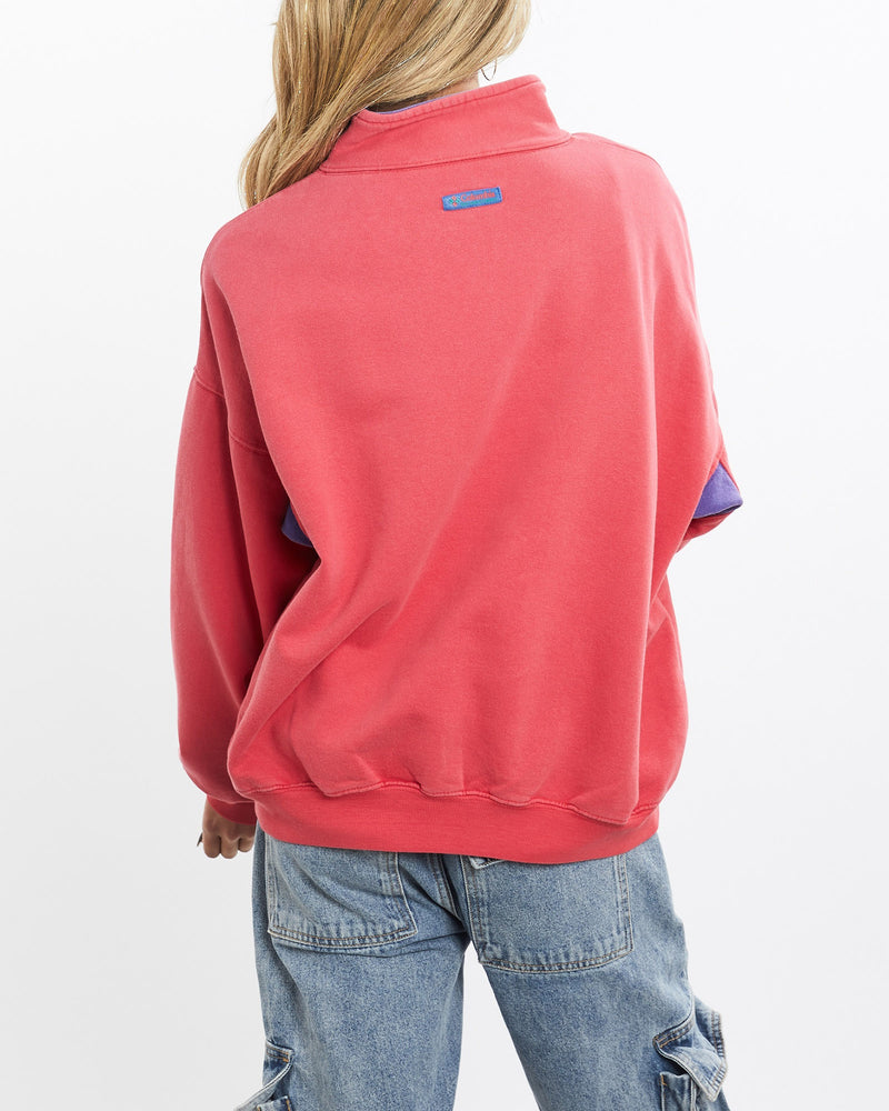 Vintage, 90s, Columbia, Quarter, Zip, Sweatshirt, The Real Deal, size small, colour Pink, newtown, sydney, australia, thrift store, opshop, preloved, secondhand, sustainable, retro, antique, 70s, 80s, 90s, 2000s, 00s, fashion, clothing, streetwear, trendy, garment, style, boutique, store, shop, archive, sale, cheap, best, top, Sweats and hoodies