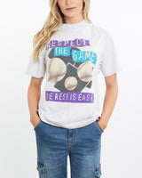 Vintage, Baseball, Respect, the, Game', Tee, The Real Deal, size medium, colour Grey, newtown, sydney, australia, thrift store, opshop, preloved, secondhand, sustainable, retro, antique, 70s, 80s, 90s, 2000s, 00s, fashion, clothing, streetwear, trendy, garment, style, boutique, store, shop, archive, sale, cheap, best, top, T-Shirts