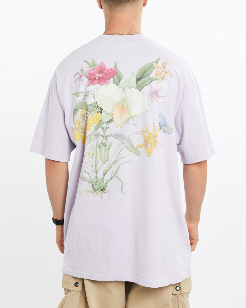 Vintage, 90s, Orchids, Wildlife, Tee, The Real Deal, size extra large, colour Purple, newtown, sydney, australia, thrift store, opshop, preloved, secondhand, sustainable, retro, antique, 70s, 80s, 90s, 2000s, 00s, fashion, clothing, streetwear, trendy, garment, style, boutique, store, shop, archive, sale, cheap, best, top, T-Shirts