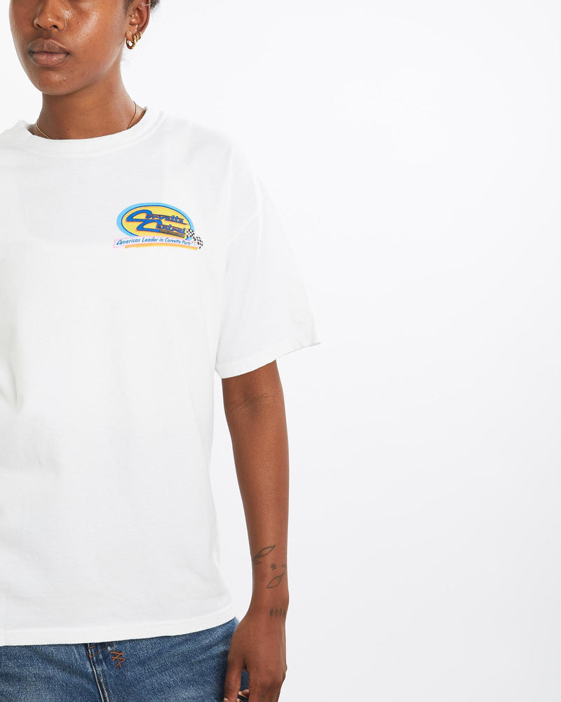 Vintage, Corvette, Central, Tee, The Real Deal, size medium, colour White, newtown, sydney, australia, thrift store, opshop, preloved, secondhand, sustainable, retro, antique, 70s, 80s, 90s, 2000s, 00s, fashion, clothing, streetwear, trendy, garment, style, boutique, store, shop, archive, sale, cheap, best, top, T-Shirts