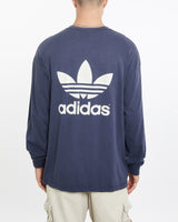 Vintage, Adidas, Long, Sleeve, Tee, The Real Deal, size extra large, colour Navy, newtown, sydney, australia, thrift store, opshop, preloved, secondhand, sustainable, retro, antique, 70s, 80s, 90s, 2000s, 00s, fashion, clothing, streetwear, trendy, garment, style, boutique, store, shop, archive, sale, cheap, best, top, T-Shirts