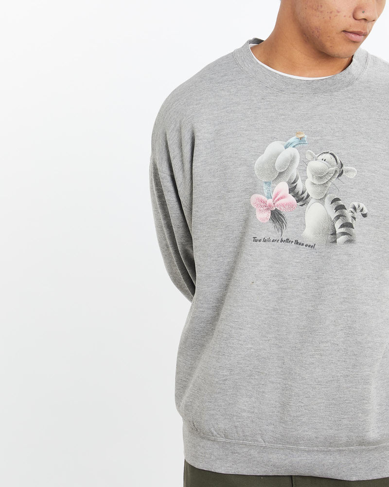 Vintage, 90s, Disney, Winnie, The, Pooh, Tigger', Sweatshirt, The Real Deal, size extra large, colour Grey, newtown, sydney, australia, thrift store, opshop, preloved, secondhand, sustainable, retro, antique, 70s, 80s, 90s, 2000s, 00s, fashion, clothing, streetwear, trendy, garment, style, boutique, store, shop, archive, sale, cheap, best, top, Sweats and hoodies