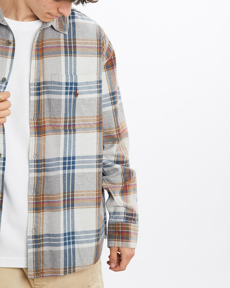 Vintage, 90s, Polo, Ralph, Lauren, Flannelette, Button, Up, Shirt, The Real Deal, size large, colour Multicolour, newtown, sydney, australia, thrift store, opshop, preloved, secondhand, sustainable, retro, antique, 70s, 80s, 90s, 2000s, 00s, fashion, clothing, streetwear, trendy, garment, style, boutique, store, shop, archive, sale, cheap, best, top, Shirts