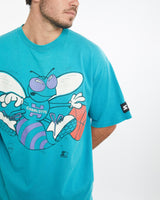 Vintage, 90s, NBA, Charlotte, Hornets, Tee, The Real Deal, size large, colour Blue, newtown, sydney, australia, thrift store, opshop, preloved, secondhand, sustainable, retro, antique, 70s, 80s, 90s, 2000s, 00s, fashion, clothing, streetwear, trendy, garment, style, boutique, store, shop, archive, sale, cheap, best, top, T-Shirts