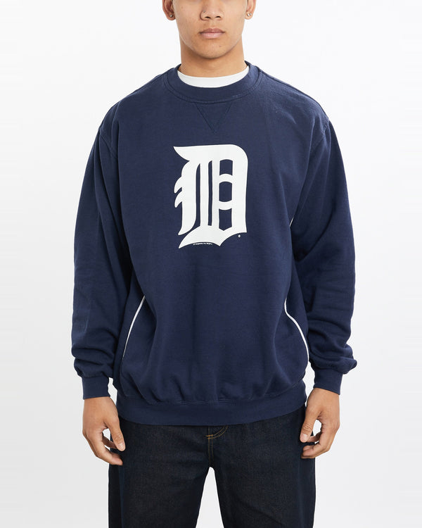 Vintage, MLB, Detroit, Tigers, Sweatshirt, The Real Deal, size large, colour Navy, newtown, sydney, australia, thrift store, opshop, preloved, secondhand, sustainable, retro, antique, 70s, 80s, 90s, 2000s, 00s, fashion, clothing, streetwear, trendy, garment, style, boutique, store, shop, archive, sale, cheap, best, top, Sweats and hoodies