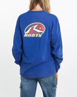 Vintage, 90s, Rusty, Surf, Long, Sleeve, Tee, The Real Deal, size medium, colour Blue, newtown, sydney, australia, thrift store, opshop, preloved, secondhand, sustainable, retro, antique, 70s, 80s, 90s, 2000s, 00s, fashion, clothing, streetwear, trendy, garment, style, boutique, store, shop, archive, sale, cheap, best, top, T-Shirts