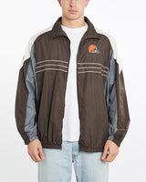 Vintage, NFL, Cleveland, Browns, Windbreaker, Jacket, The Real Deal, size double extra large, colour Multicolour, newtown, sydney, australia, thrift store, opshop, preloved, secondhand, sustainable, retro, antique, 70s, 80s, 90s, 2000s, 00s, fashion, clothing, streetwear, trendy, garment, style, boutique, store, shop, archive, sale, cheap, best, top, Jackets