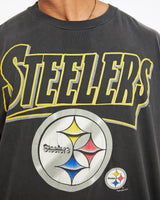 Vintage, 1996, NFL, Pittsburgh, Steelers, Tee, The Real Deal, size large, colour Black, newtown, sydney, australia, thrift store, opshop, preloved, secondhand, sustainable, retro, antique, 70s, 80s, 90s, 2000s, 00s, fashion, clothing, streetwear, trendy, garment, style, boutique, store, shop, archive, sale, cheap, best, top, T-Shirts