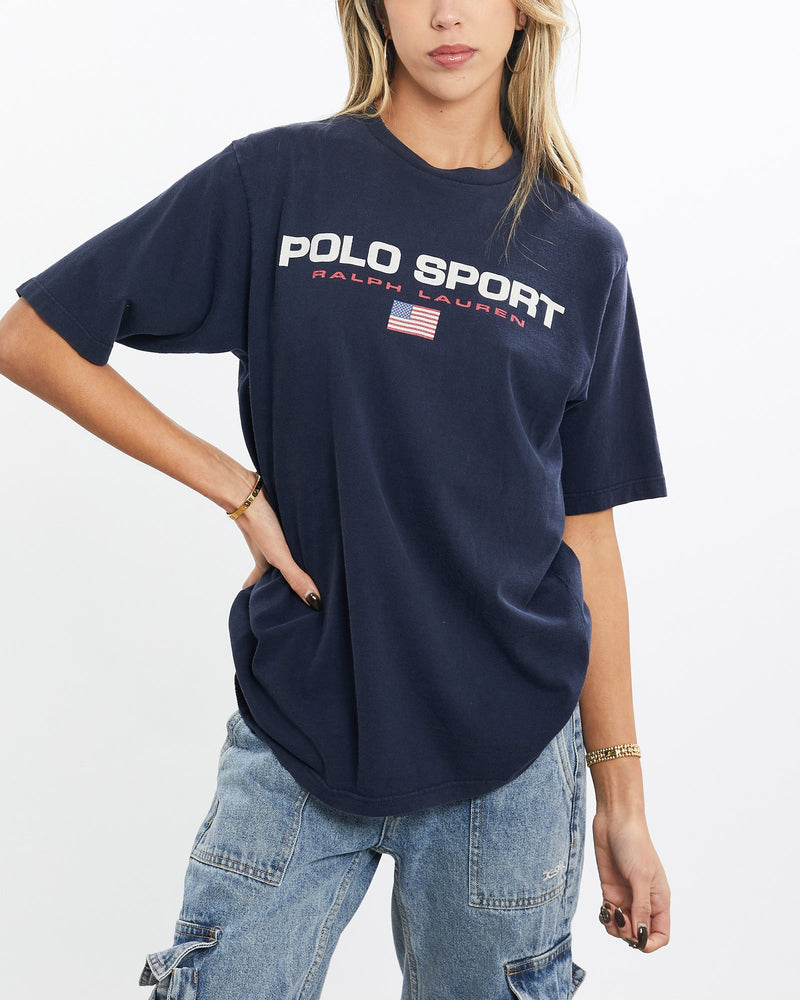 Vintage, 90s, Ralph, Lauren, Polo, Sport, Tee, The Real Deal, size small, colour Navy, newtown, sydney, australia, thrift store, opshop, preloved, secondhand, sustainable, retro, antique, 70s, 80s, 90s, 2000s, 00s, fashion, clothing, streetwear, trendy, garment, style, boutique, store, shop, archive, sale, cheap, best, top, T-Shirts