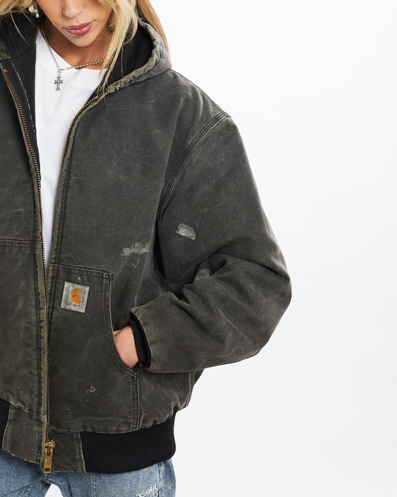 Vintage, 90s, Carhartt, Active', Jacket, The Real Deal, size small, colour Grey, newtown, sydney, australia, thrift store, opshop, preloved, secondhand, sustainable, retro, antique, 70s, 80s, 90s, 2000s, 00s, fashion, clothing, streetwear, trendy, garment, style, boutique, store, shop, archive, sale, cheap, best, top, Jackets