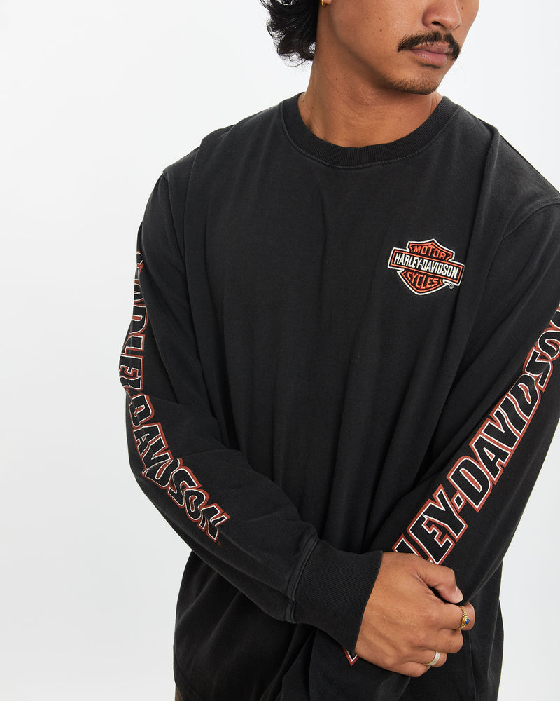 Vintage Harley Davidson Long Sleeve Tee <br>M , The Real Deal , newtown, sydney, australia, thrift store, opshop, preloved, secondhand, sustainable, retro, antique, 70s, 80s, 90s, 2000s, 00s, fashion, clothing, streetwear, trendy, garment, style, boutique, store, shop, archive, sale, cheap, best, top