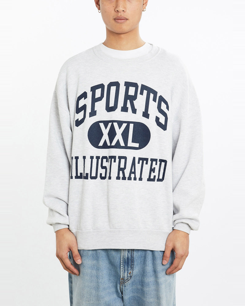 Vintage, 90s, Sports, Illustrated, Sweatshirt, The Real Deal, size large, colour Grey, newtown, sydney, australia, thrift store, opshop, preloved, secondhand, sustainable, retro, antique, 70s, 80s, 90s, 2000s, 00s, fashion, clothing, streetwear, trendy, garment, style, boutique, store, shop, archive, sale, cheap, best, top, Sweats and hoodies