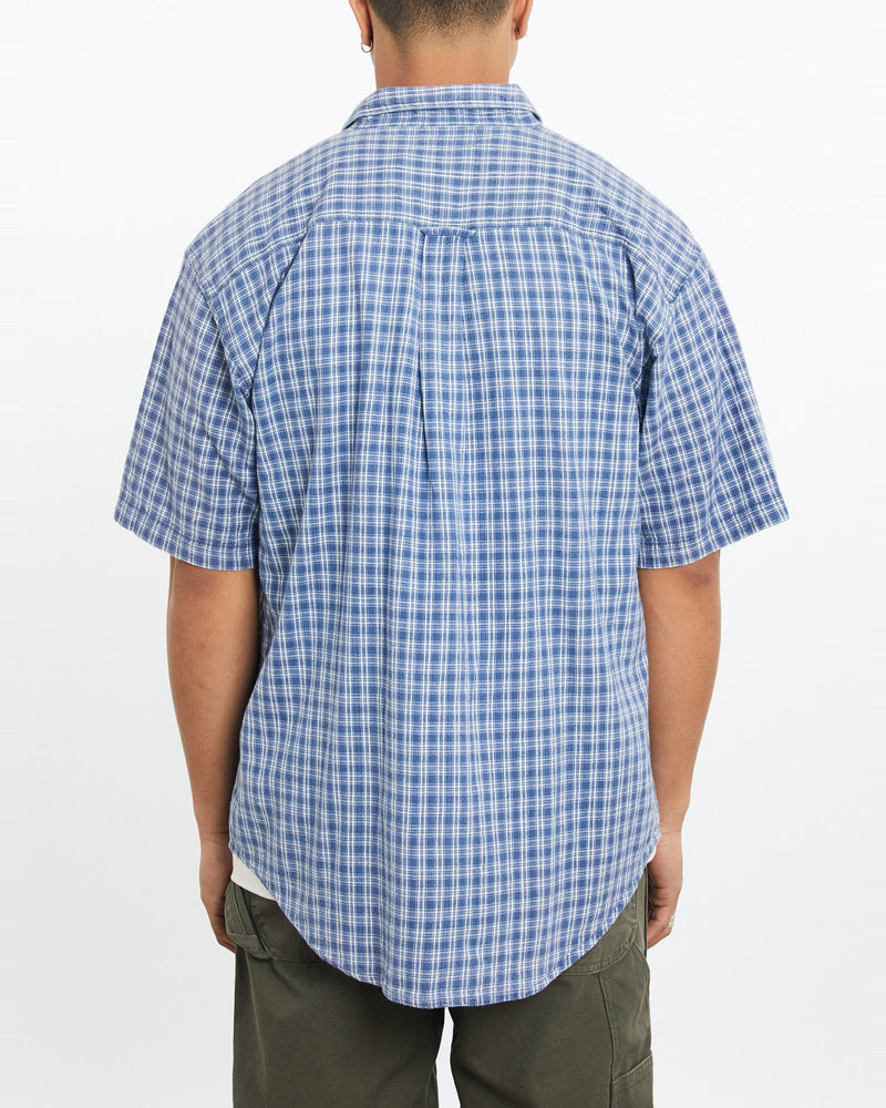 Vintage, 90s, Polo, Ralph, Lauren, Short, Sleeve, Button, Up, Shirt, The Real Deal, size large, colour Blue, newtown, sydney, australia, thrift store, opshop, preloved, secondhand, sustainable, retro, antique, 70s, 80s, 90s, 2000s, 00s, fashion, clothing, streetwear, trendy, garment, style, boutique, store, shop, archive, sale, cheap, best, top, Shirts