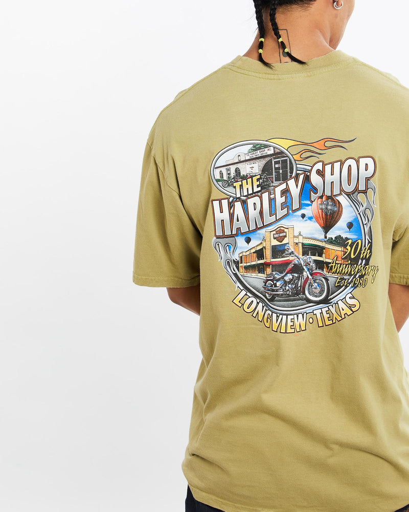 Vintage, Harley, Davidson, Tee, The Real Deal, size large, colour Green, newtown, sydney, australia, thrift store, opshop, preloved, secondhand, sustainable, retro, antique, 70s, 80s, 90s, 2000s, 00s, fashion, clothing, streetwear, trendy, garment, style, boutique, store, shop, archive, sale, cheap, best, top, T-Shirts