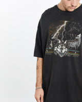 Vintage, 90s, Wolf, Wildlife, Tee, The Real Deal, size extra large, colour Black, newtown, sydney, australia, thrift store, opshop, preloved, secondhand, sustainable, retro, antique, 70s, 80s, 90s, 2000s, 00s, fashion, clothing, streetwear, trendy, garment, style, boutique, store, shop, archive, sale, cheap, best, top, T-Shirts