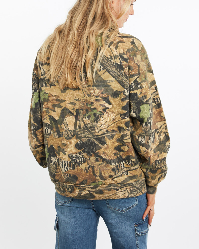 Vintage, 90s, Realtree, Camo, Quarter, Zip, Sweatshirt, The Real Deal, size medium, colour Green, newtown, sydney, australia, thrift store, opshop, preloved, secondhand, sustainable, retro, antique, 70s, 80s, 90s, 2000s, 00s, fashion, clothing, streetwear, trendy, garment, style, boutique, store, shop, archive, sale, cheap, best, top, Sweats and hoodies