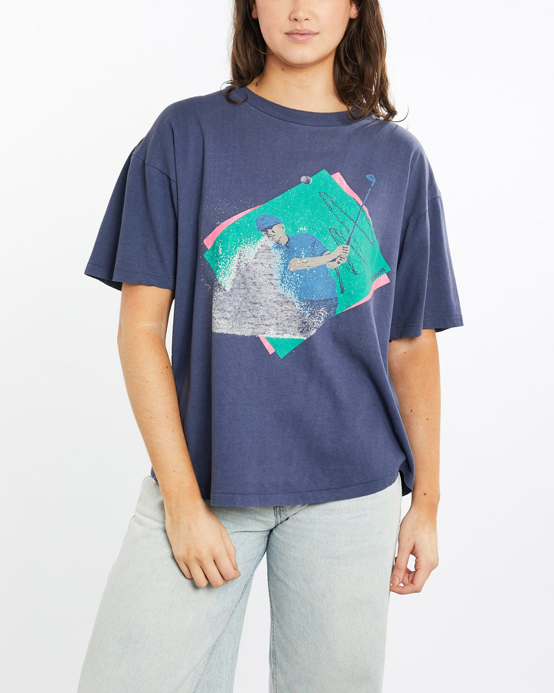 Vintage, 90s, Wilson, Golf, Tee, The Real Deal, size medium, colour Blue, newtown, sydney, australia, thrift store, opshop, preloved, secondhand, sustainable, retro, antique, 70s, 80s, 90s, 2000s, 00s, fashion, clothing, streetwear, trendy, garment, style, boutique, store, shop, archive, sale, cheap, best, top, T-Shirts