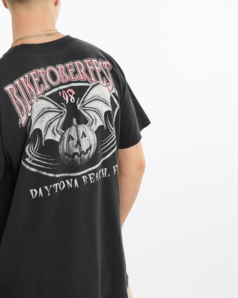 Vintage, 1998, Biketoberfest, Eagle, Tee, The Real Deal, size large, colour Black, newtown, sydney, australia, thrift store, opshop, preloved, secondhand, sustainable, retro, antique, 70s, 80s, 90s, 2000s, 00s, fashion, clothing, streetwear, trendy, garment, style, boutique, store, shop, archive, sale, cheap, best, top, T-Shirts