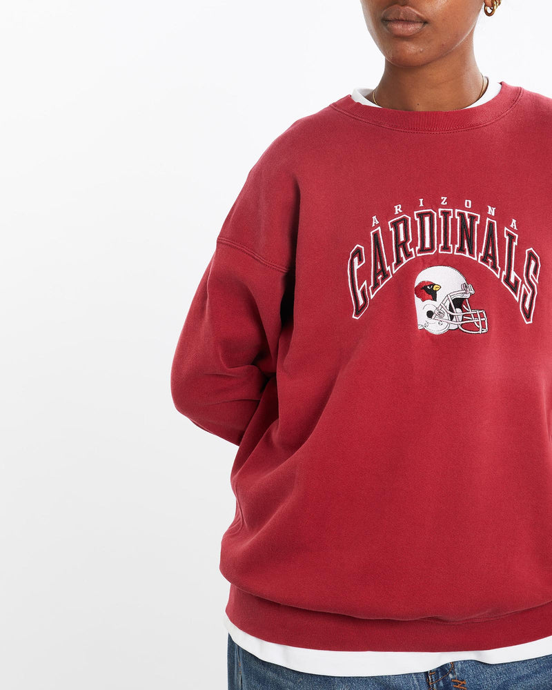 Vintage, NFL, Arizona, Cardinals, Sweatshirt, The Real Deal, size medium, colour Burgundy, newtown, sydney, australia, thrift store, opshop, preloved, secondhand, sustainable, retro, antique, 70s, 80s, 90s, 2000s, 00s, fashion, clothing, streetwear, trendy, garment, style, boutique, store, shop, archive, sale, cheap, best, top, Sweats and hoodies