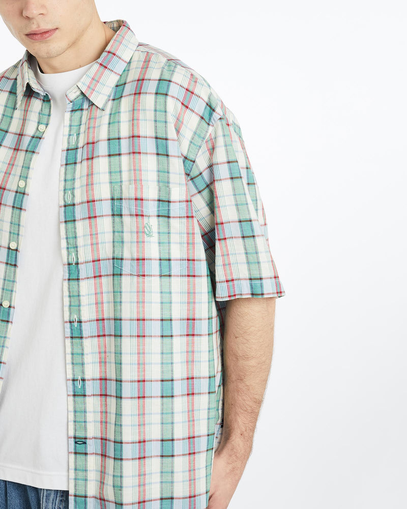 Vintage, Nautica, Short, Sleeve, Button, Up, Shirt, The Real Deal, size extra large, colour Multicolour, newtown, sydney, australia, thrift store, opshop, preloved, secondhand, sustainable, retro, antique, 70s, 80s, 90s, 2000s, 00s, fashion, clothing, streetwear, trendy, garment, style, boutique, store, shop, archive, sale, cheap, best, top, Shirts