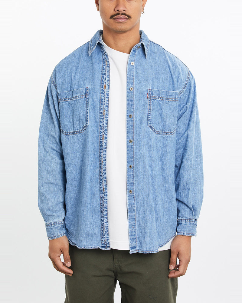 Vintage, 90s, Levi's, Denim, Button, Up, Shirt, The Real Deal, size medium, colour Blue, newtown, sydney, australia, thrift store, opshop, preloved, secondhand, sustainable, retro, antique, 70s, 80s, 90s, 2000s, 00s, fashion, clothing, streetwear, trendy, garment, style, boutique, store, shop, archive, sale, cheap, best, top, Shirts