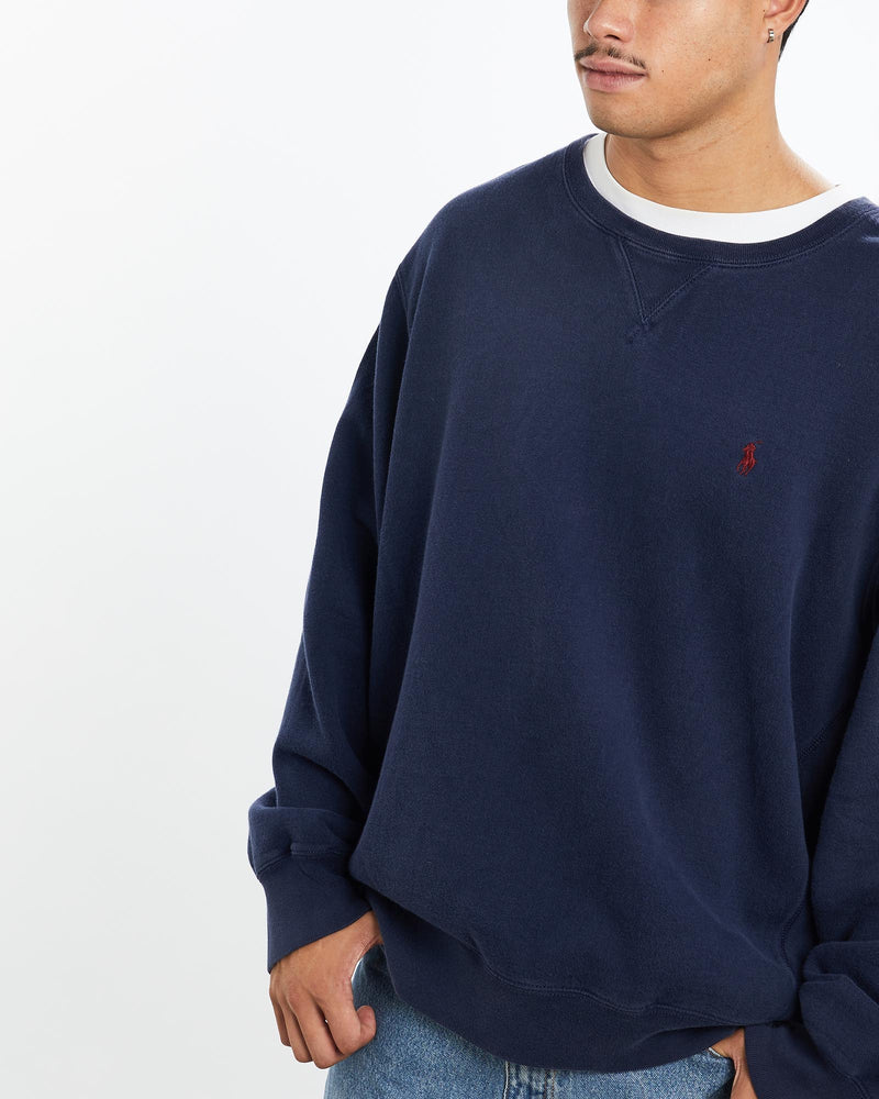 Vintage, 90s, Polo, Ralph, Lauren, Sweatshirt, The Real Deal, size extra large, colour Blue, newtown, sydney, australia, thrift store, opshop, preloved, secondhand, sustainable, retro, antique, 70s, 80s, 90s, 2000s, 00s, fashion, clothing, streetwear, trendy, garment, style, boutique, store, shop, archive, sale, cheap, best, top, Sweats and hoodies