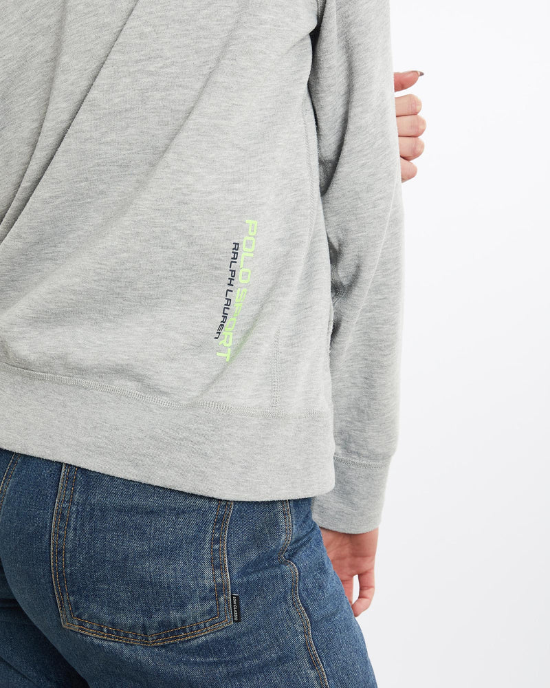 Vintage, Ralph, Lauren, Polo, Sport, Hooded, Sweatshirt, The Real Deal, size medium, colour Grey, newtown, sydney, australia, thrift store, opshop, preloved, secondhand, sustainable, retro, antique, 70s, 80s, 90s, 2000s, 00s, fashion, clothing, streetwear, trendy, garment, style, boutique, store, shop, archive, sale, cheap, best, top, Sweats and hoodies
