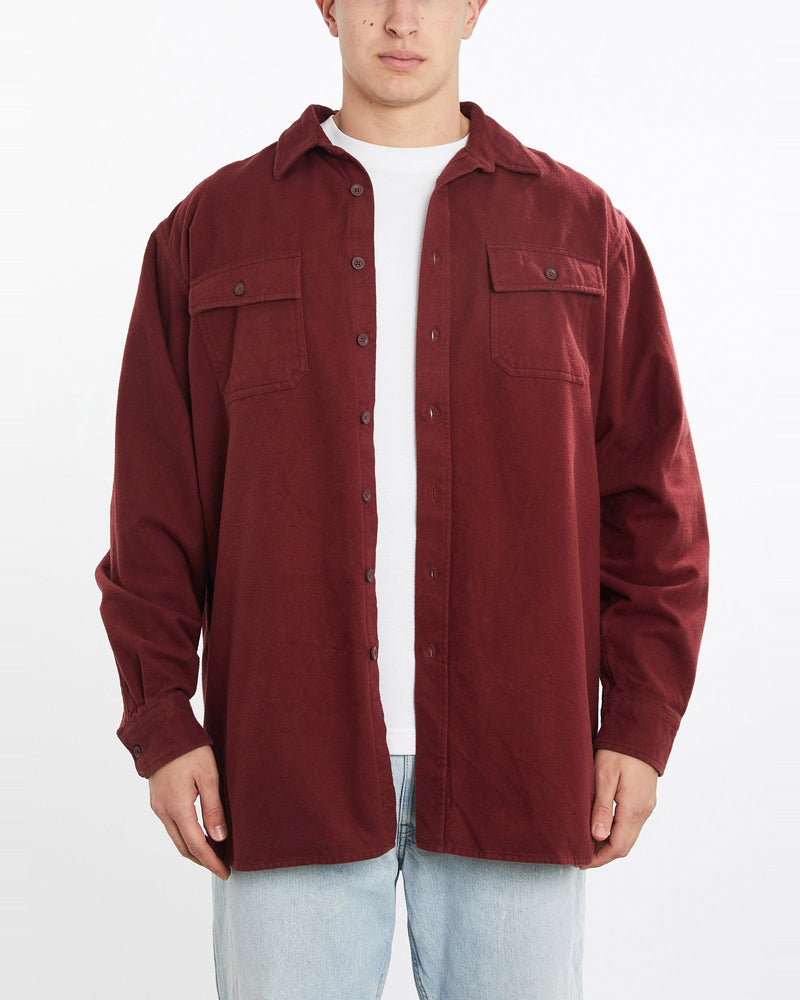 Vintage, L.L., Bean, Button, Up, Shirt, The Real Deal, size double extra large, colour Burgundy, newtown, sydney, australia, thrift store, opshop, preloved, secondhand, sustainable, retro, antique, 70s, 80s, 90s, 2000s, 00s, fashion, clothing, streetwear, trendy, garment, style, boutique, store, shop, archive, sale, cheap, best, top, Shirts
