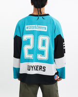 Vintage, 90s, MHMHA, Sharks, Hockey, Jersey, The Real Deal, size large, colour Blue, newtown, sydney, australia, thrift store, opshop, preloved, secondhand, sustainable, retro, antique, 70s, 80s, 90s, 2000s, 00s, fashion, clothing, streetwear, trendy, garment, style, boutique, store, shop, archive, sale, cheap, best, top, T-Shirts