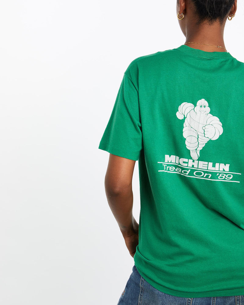 Vintage, 1989, Michelin, Team, Walk', Tee, The Real Deal, size medium, colour Green, newtown, sydney, australia, thrift store, opshop, preloved, secondhand, sustainable, retro, antique, 70s, 80s, 90s, 2000s, 00s, fashion, clothing, streetwear, trendy, garment, style, boutique, store, shop, archive, sale, cheap, best, top, T-Shirts