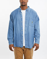 Vintage 90s Chaps Ralph Lauren Denim Button Up Shirt <br>XL , The Real Deal , newtown, sydney, australia, thrift store, opshop, preloved, secondhand, sustainable, retro, antique, 70s, 80s, 90s, 2000s, 00s, fashion, clothing, streetwear, trendy, garment, style, boutique, store, shop, archive, sale, cheap, best, top