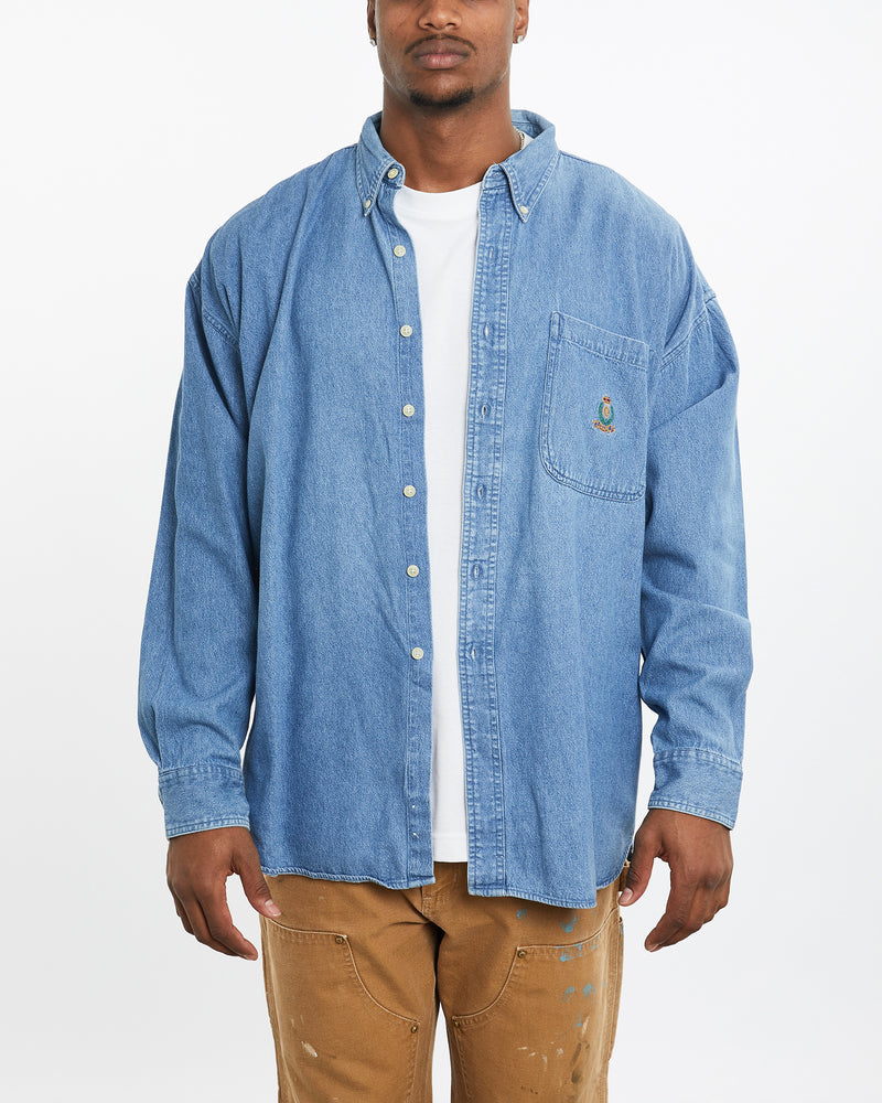 Vintage 90s Chaps Ralph Lauren Denim Button Up Shirt <br>XL , The Real Deal , newtown, sydney, australia, thrift store, opshop, preloved, secondhand, sustainable, retro, antique, 70s, 80s, 90s, 2000s, 00s, fashion, clothing, streetwear, trendy, garment, style, boutique, store, shop, archive, sale, cheap, best, top