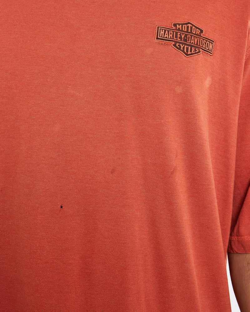 Vintage, Harley, Davidson, Tee, The Real Deal, size double extra large, colour Orange, newtown, sydney, australia, thrift store, opshop, preloved, secondhand, sustainable, retro, antique, 70s, 80s, 90s, 2000s, 00s, fashion, clothing, streetwear, trendy, garment, style, boutique, store, shop, archive, sale, cheap, best, top, T-Shirts