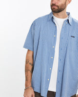 Vintage, 90s, Chaps, Ralph, Lauren, Short, Sleeve, Button, Up, Shirt, The Real Deal, size extra large, colour Blue, newtown, sydney, australia, thrift store, opshop, preloved, secondhand, sustainable, retro, antique, 70s, 80s, 90s, 2000s, 00s, fashion, clothing, streetwear, trendy, garment, style, boutique, store, shop, archive, sale, cheap, best, top, Shirts