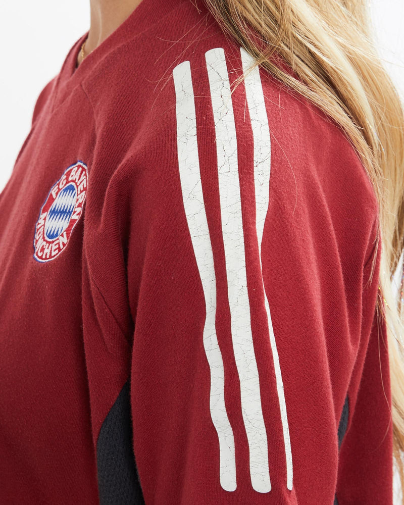 Vintage, Adidas, FC, Bayern, Munchen, Soccer, Jersey, Tee, The Real Deal, size small, colour Burgundy, newtown, sydney, australia, thrift store, opshop, preloved, secondhand, sustainable, retro, antique, 70s, 80s, 90s, 2000s, 00s, fashion, clothing, streetwear, trendy, garment, style, boutique, store, shop, archive, sale, cheap, best, top, T-Shirts