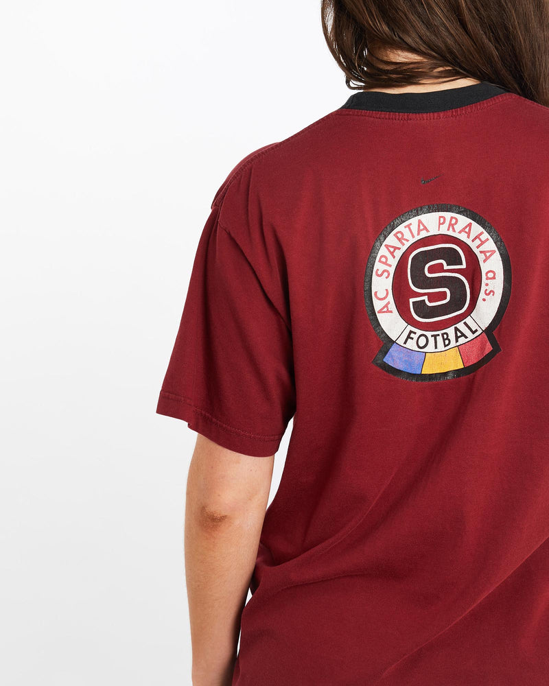 Vintage, 90s, Nike, Sparta, Prague, Fotbal, Tee, The Real Deal, size medium, colour Red, newtown, sydney, australia, thrift store, opshop, preloved, secondhand, sustainable, retro, antique, 70s, 80s, 90s, 2000s, 00s, fashion, clothing, streetwear, trendy, garment, style, boutique, store, shop, archive, sale, cheap, best, top, T-Shirts