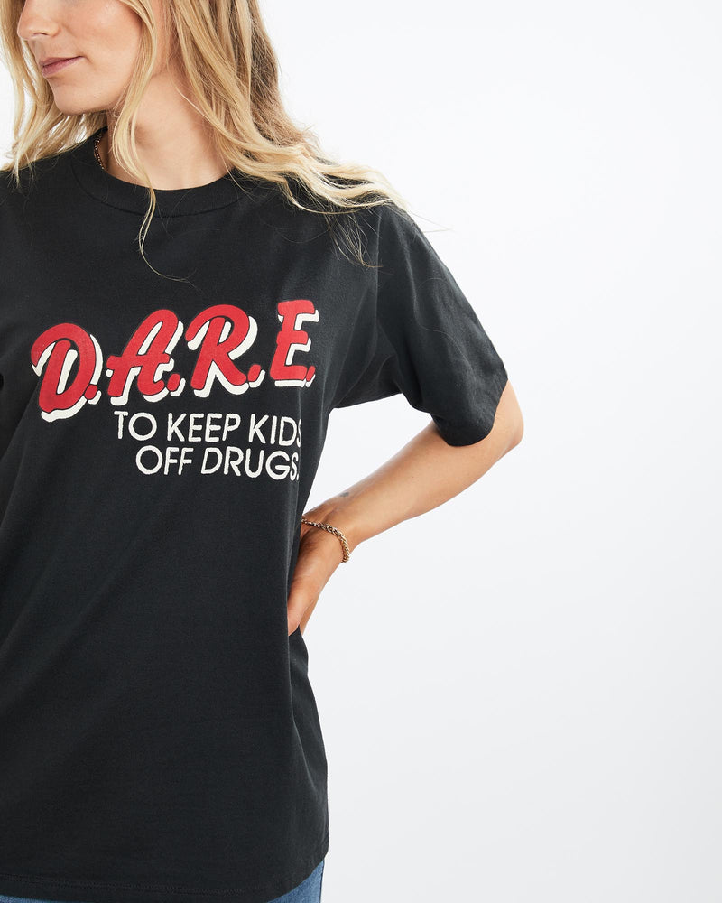 Vintage, 90s, D.A.R.E, Tee, The Real Deal, size medium, colour Black, newtown, sydney, australia, thrift store, opshop, preloved, secondhand, sustainable, retro, antique, 70s, 80s, 90s, 2000s, 00s, fashion, clothing, streetwear, trendy, garment, style, boutique, store, shop, archive, sale, cheap, best, top, T-Shirts