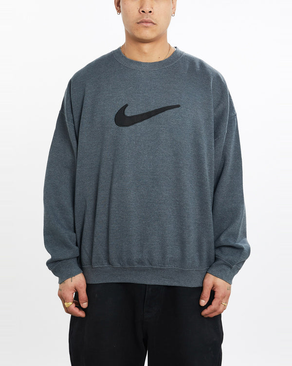Vintage, 90s, Nike, Sweatshirt, The Real Deal, size extra large, colour Grey, newtown, sydney, australia, thrift store, opshop, preloved, secondhand, sustainable, retro, antique, 70s, 80s, 90s, 2000s, 00s, fashion, clothing, streetwear, trendy, garment, style, boutique, store, shop, archive, sale, cheap, best, top, Sweats and hoodies