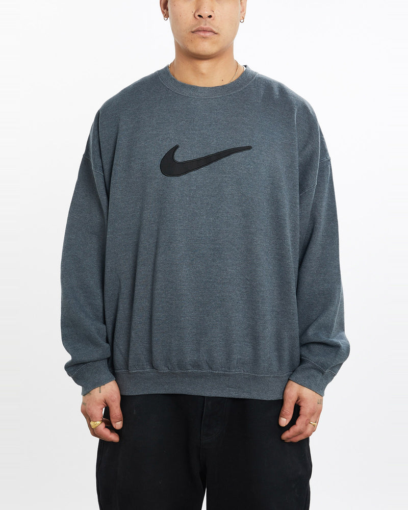 Vintage, 90s, Nike, Sweatshirt, The Real Deal, size extra large, colour Grey, newtown, sydney, australia, thrift store, opshop, preloved, secondhand, sustainable, retro, antique, 70s, 80s, 90s, 2000s, 00s, fashion, clothing, streetwear, trendy, garment, style, boutique, store, shop, archive, sale, cheap, best, top, Sweats and hoodies