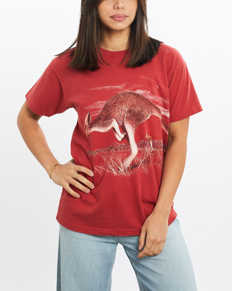 Vintage, Kangaroo, Wildlife, Tee, The Real Deal, size double extra small, colour Red, newtown, sydney, australia, thrift store, opshop, preloved, secondhand, sustainable, retro, antique, 70s, 80s, 90s, 2000s, 00s, fashion, clothing, streetwear, trendy, garment, style, boutique, store, shop, archive, sale, cheap, best, top, T-Shirts