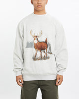 Vintage, 80s, Dear, Wildlife, Sweatshirt, The Real Deal, size extra large, colour Grey, newtown, sydney, australia, thrift store, opshop, preloved, secondhand, sustainable, retro, antique, 70s, 80s, 90s, 2000s, 00s, fashion, clothing, streetwear, trendy, garment, style, boutique, store, shop, archive, sale, cheap, best, top, Sweats and hoodies