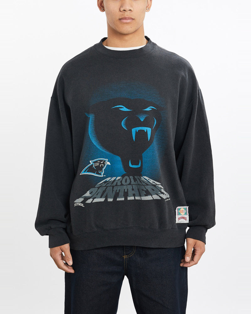 Vintage, 1993, NFL, Carolina, Panthers, Sweatshirt, The Real Deal, size large, colour Black, newtown, sydney, australia, thrift store, opshop, preloved, secondhand, sustainable, retro, antique, 70s, 80s, 90s, 2000s, 00s, fashion, clothing, streetwear, trendy, garment, style, boutique, store, shop, archive, sale, cheap, best, top, Sweats and hoodies