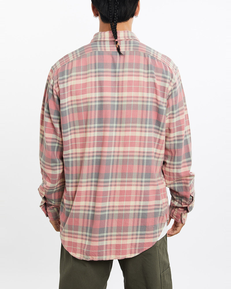 Vintage, 90s, Polo, Ralph, Lauren, Flannelette, Button, Up, Shirt, The Real Deal, size large, colour Pink, newtown, sydney, australia, thrift store, opshop, preloved, secondhand, sustainable, retro, antique, 70s, 80s, 90s, 2000s, 00s, fashion, clothing, streetwear, trendy, garment, style, boutique, store, shop, archive, sale, cheap, best, top, Shirts